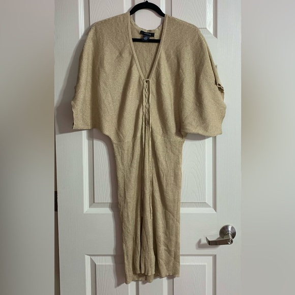 *RARE VTG Arden B gold metallic knit silk/cashmere blend dress - small - Picture 7 of 10